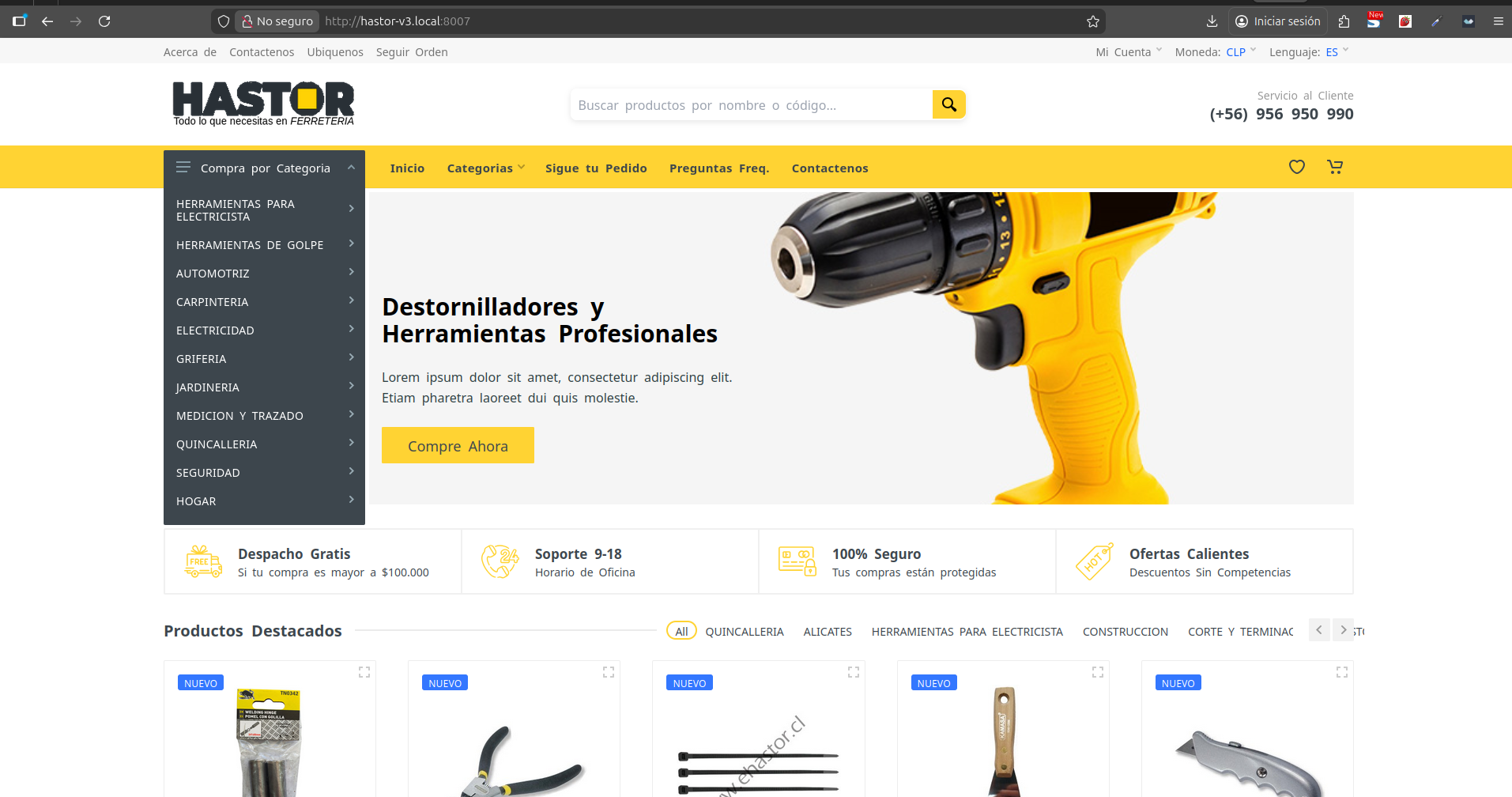 New Version E-Commerce & CRM for HASTOR Chile