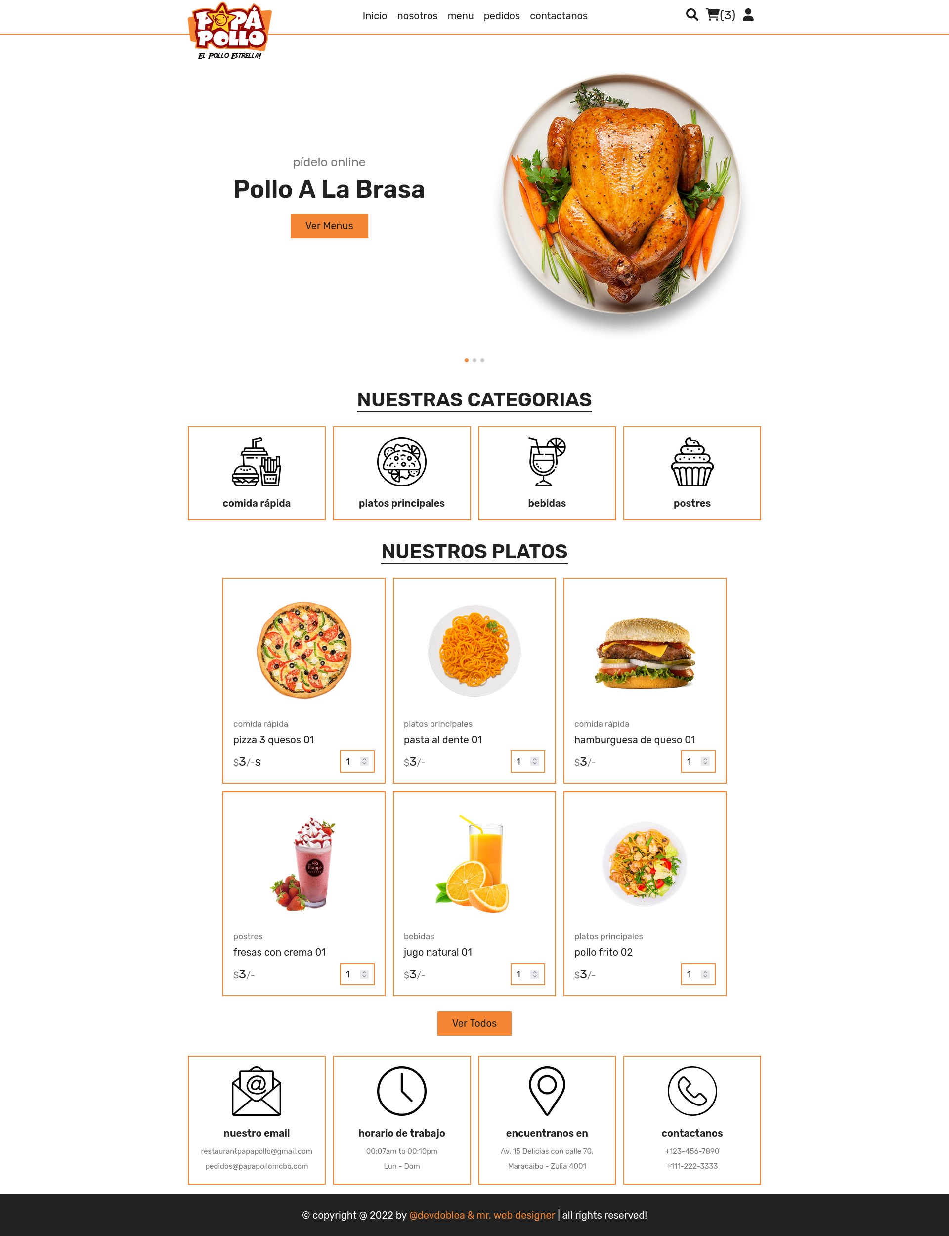 Food Website Design