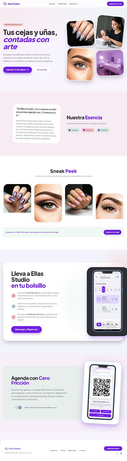 Ellas Studio Landing Page